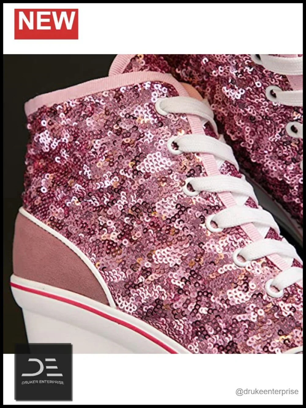 High Top Wedge Sneakers Lace Up Platform Shoes Women Fashion Canvas Heels